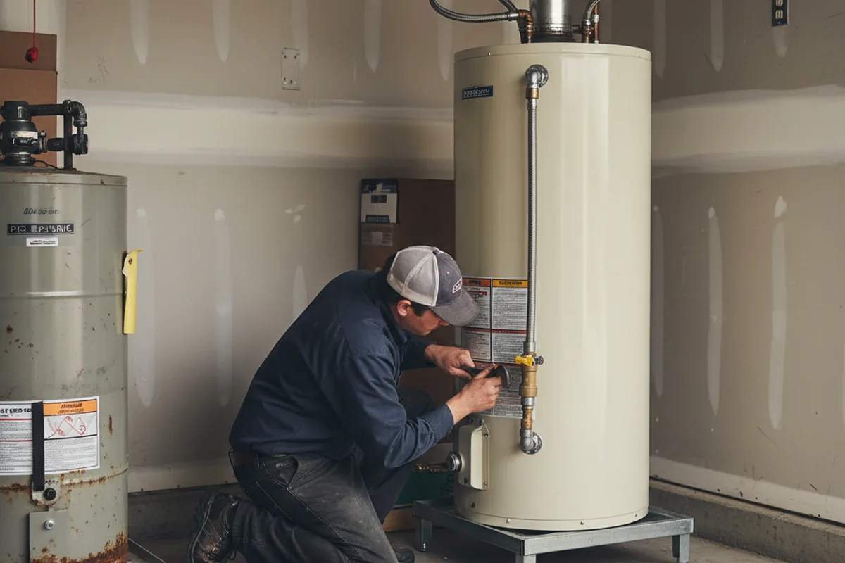 Water heater and shutoff valve replacement in Alum Bank