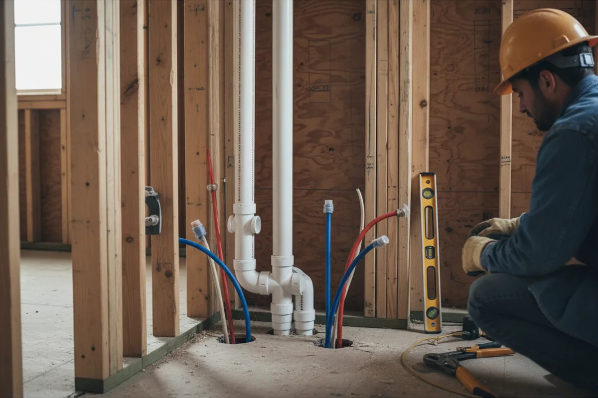 Drain and supply rough-in during Toilet Repair and Installation in Alum Bank