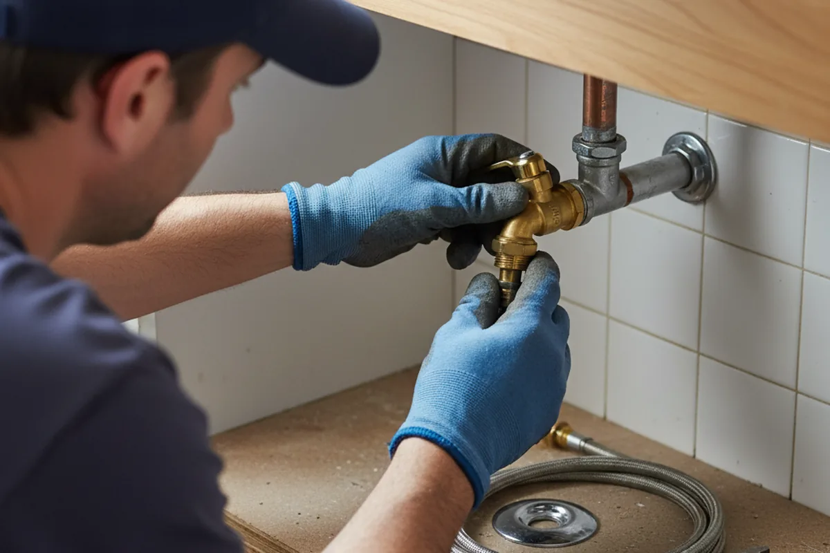 Shutoff valve and fitting work during Faucet and Fixture Repair in Alum Bank